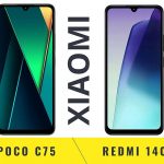 POCO C75 и Redmi 14C вид спереди, экран, монитор