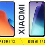 Xiaomi Redmi 12 и Redmi 14C вид спереди, экран, дисплей сравнение