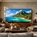 Современный телевизор в гостиной