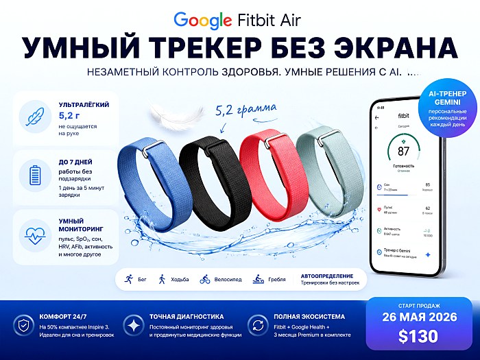 Google Fitbit Air инфографика фитнес-браслета