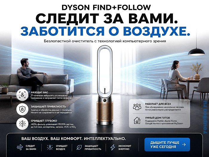 Dyson Find+Follow Purifier Cool характеристика