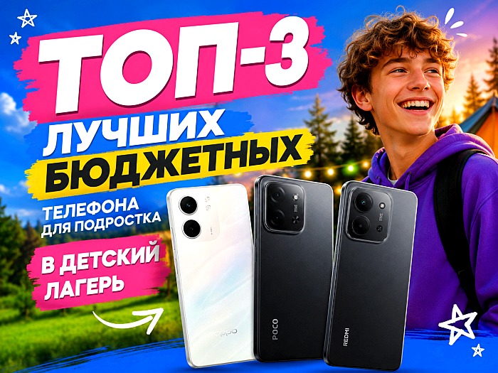 Топ-3 лучших бюджетных телефона для подростка в летний детский лагерь